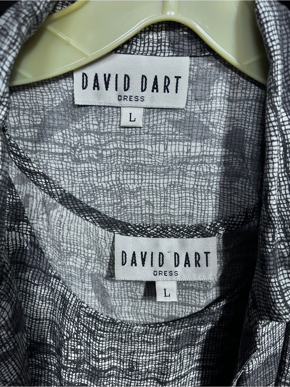 David Dart Metallic Silver Textured Dress